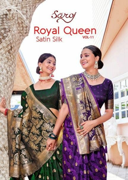 Saroj Royal Queen Vol-11 Wholesale Satin Silk Party Wear Indian Sarees