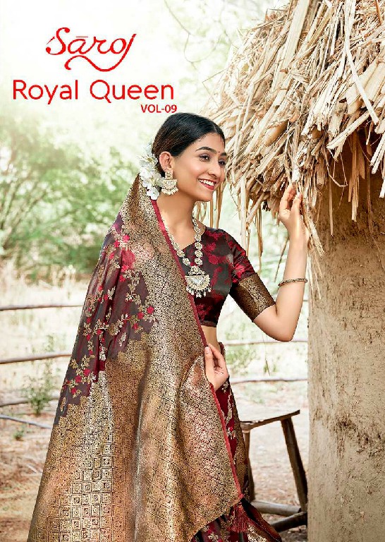 Saroj Royal Queen Vol-9 Wholesale Satin Silk Party Wear Indian Sarees