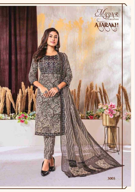 Mayur Ajarakh Vol-3 Wholesale Printed Pure Cotton Neck Embroidery Dress Material