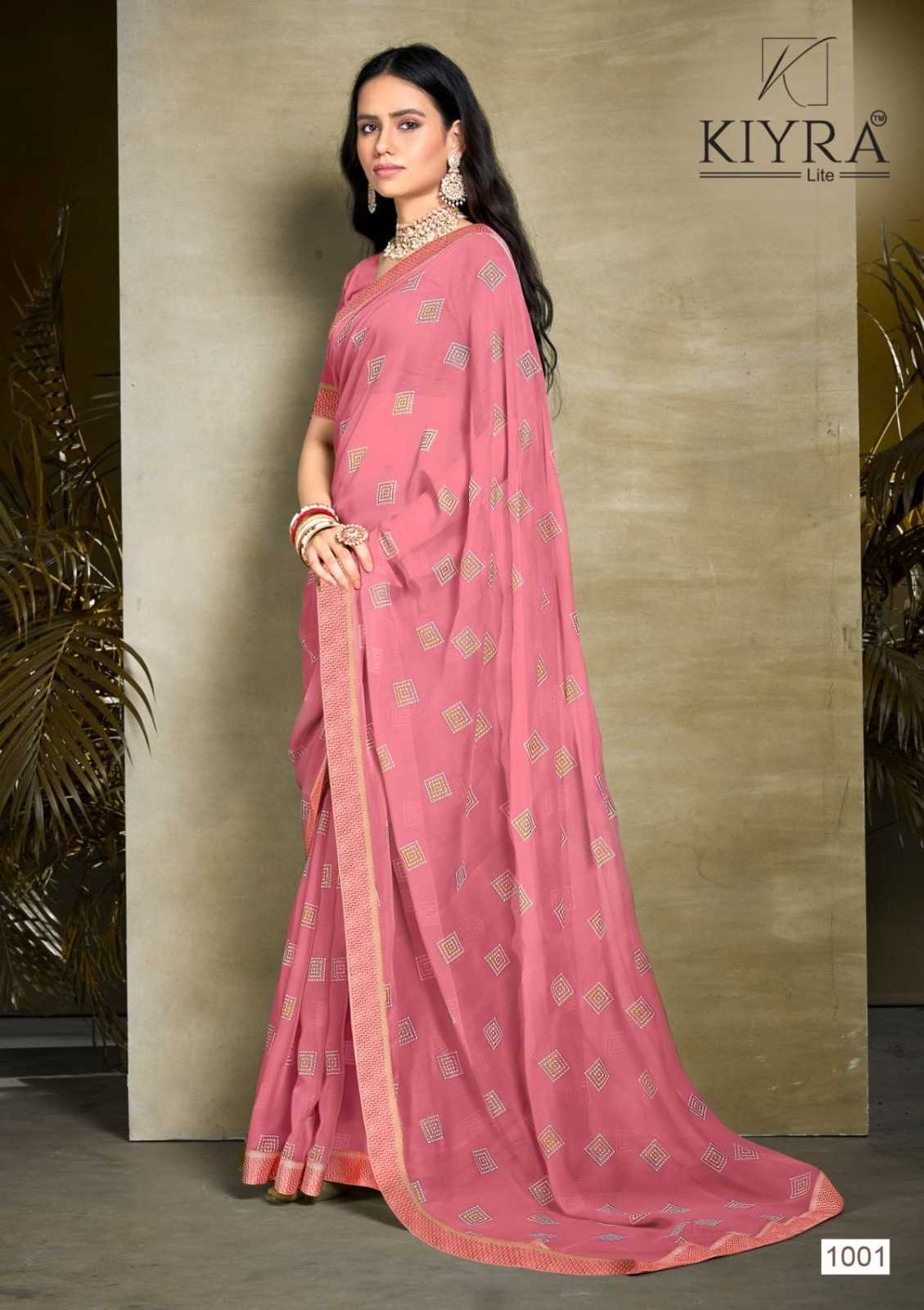 kia by kiyra saree chiffon classic look fancy saree wholesaler