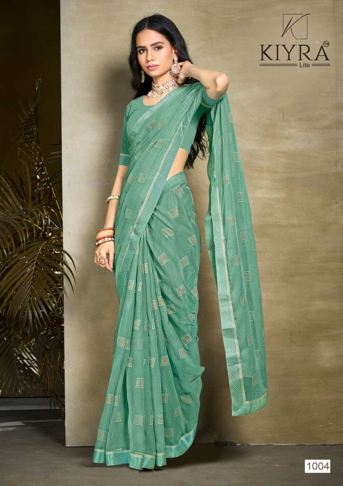 kia by kiyra saree chiffon classic look fancy saree wholesaler