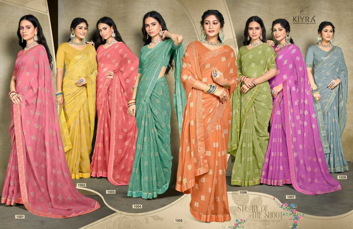 kia by kiyra saree chiffon classic look fancy saree wholesaler