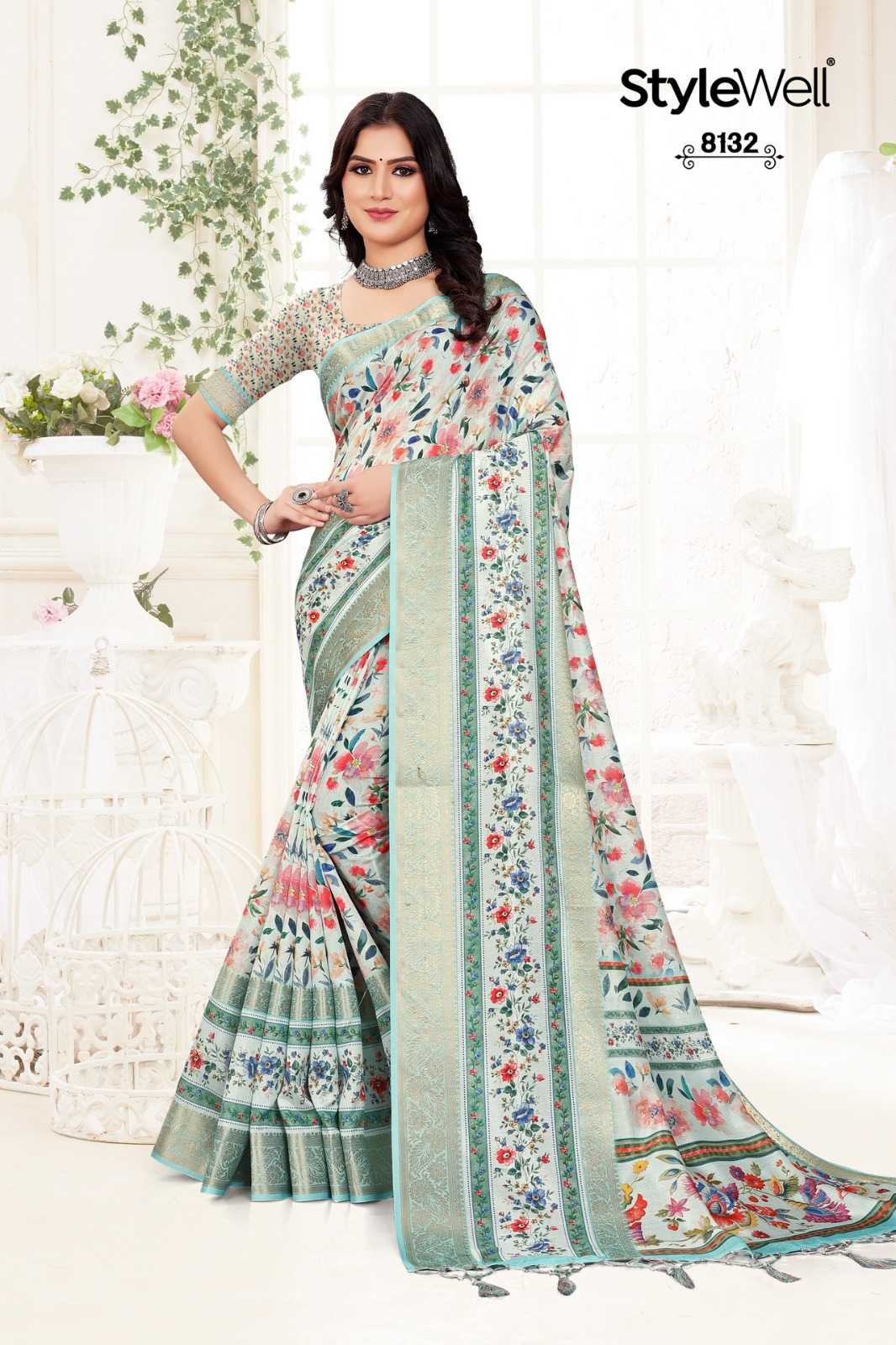 stylewell manushi digital print classic look saree with blouse