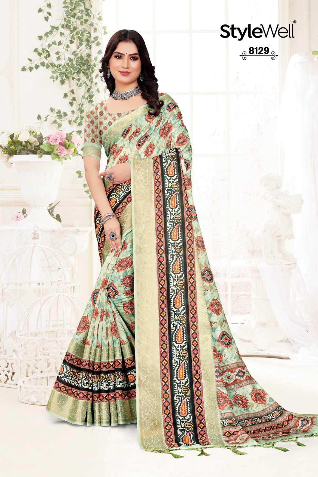 stylewell manushi digital print classic look saree with blouse