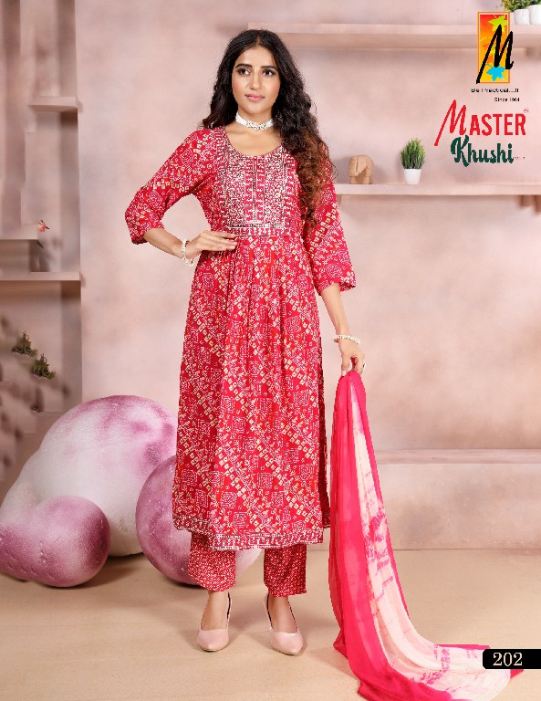 Master Khushi Vol-2 Wholesale Rayon Foil Ghera Tops With Pant And Dupatta