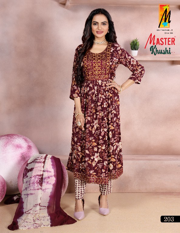 Master Khushi Vol-2 Wholesale Rayon Foil Ghera Tops With Pant And Dupatta