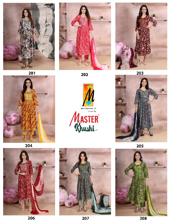 Master Khushi Vol-2 Wholesale Rayon Foil Ghera Tops With Pant And Dupatta