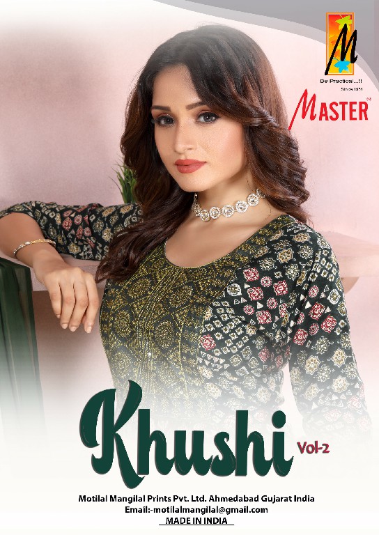 Master Khushi Vol-2 Wholesale Rayon Foil Ghera Tops With Pant And Dupatta