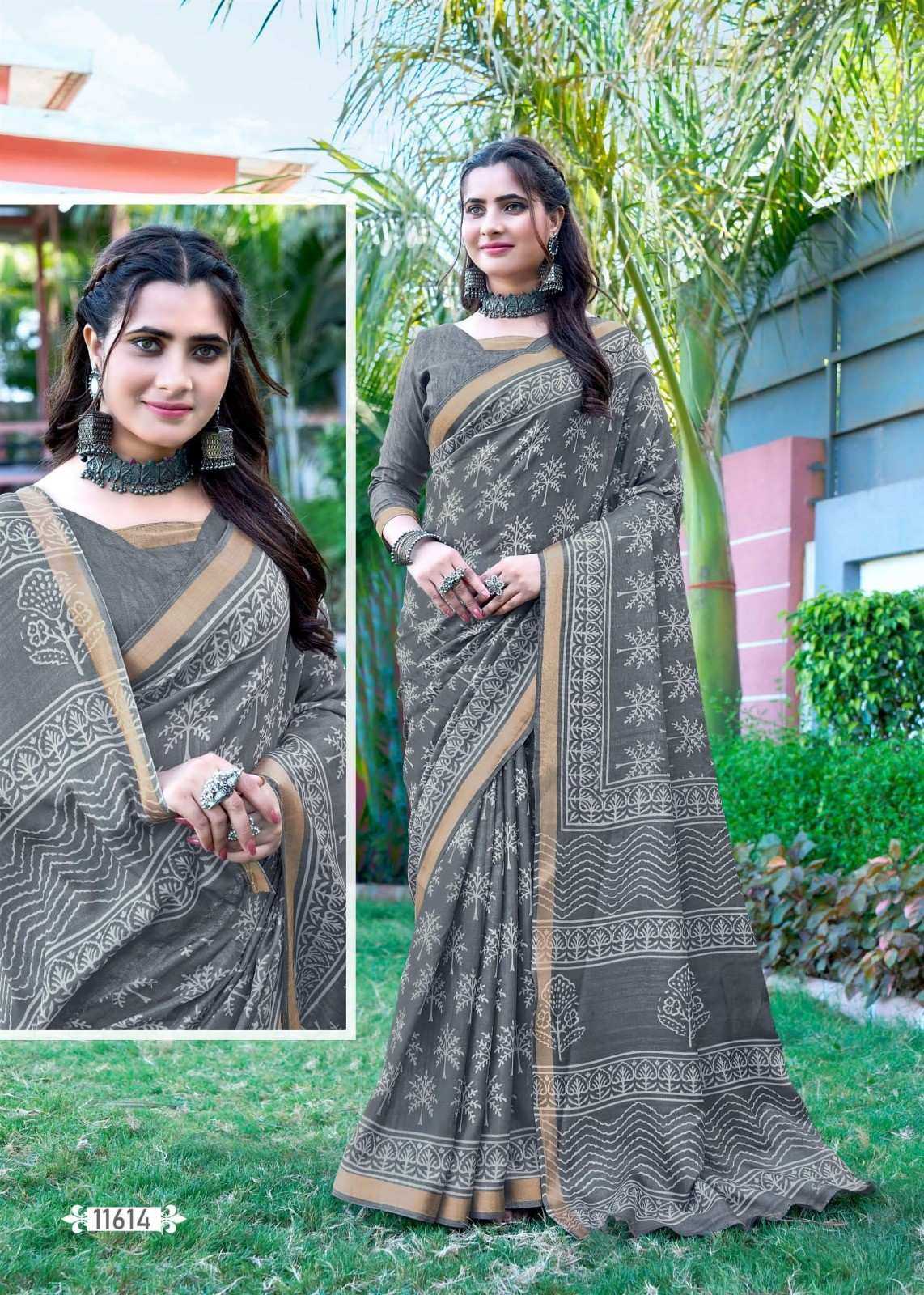 copper silk by seymore printed cotton attractive saree collection