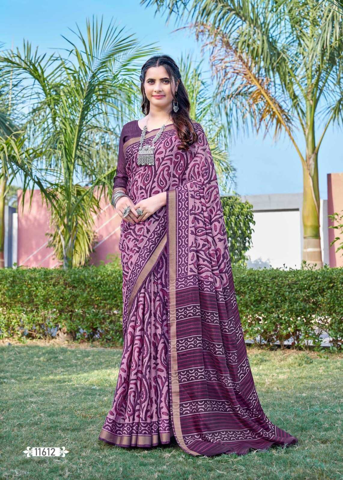 copper silk by seymore printed cotton attractive saree collection