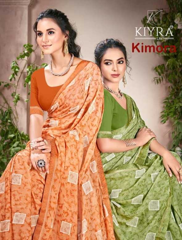 kimora by kiyra sharmili pretty look print saree collection