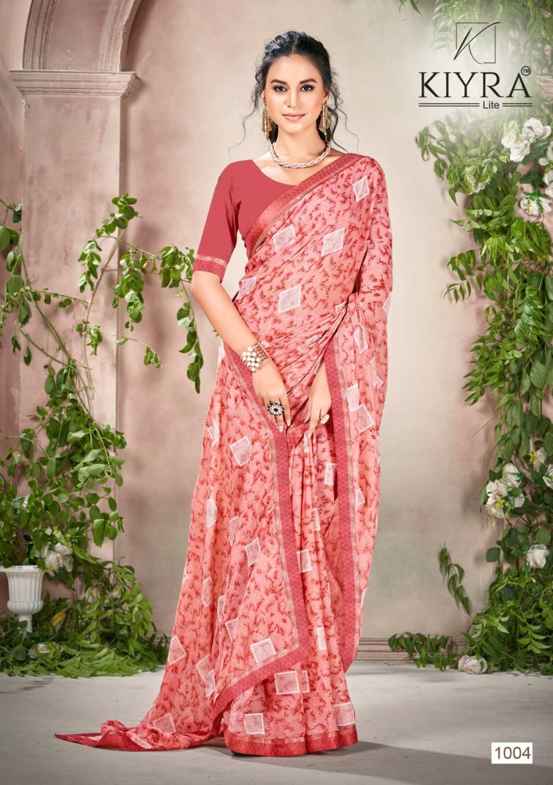 kimora by kiyra sharmili pretty look print saree collection