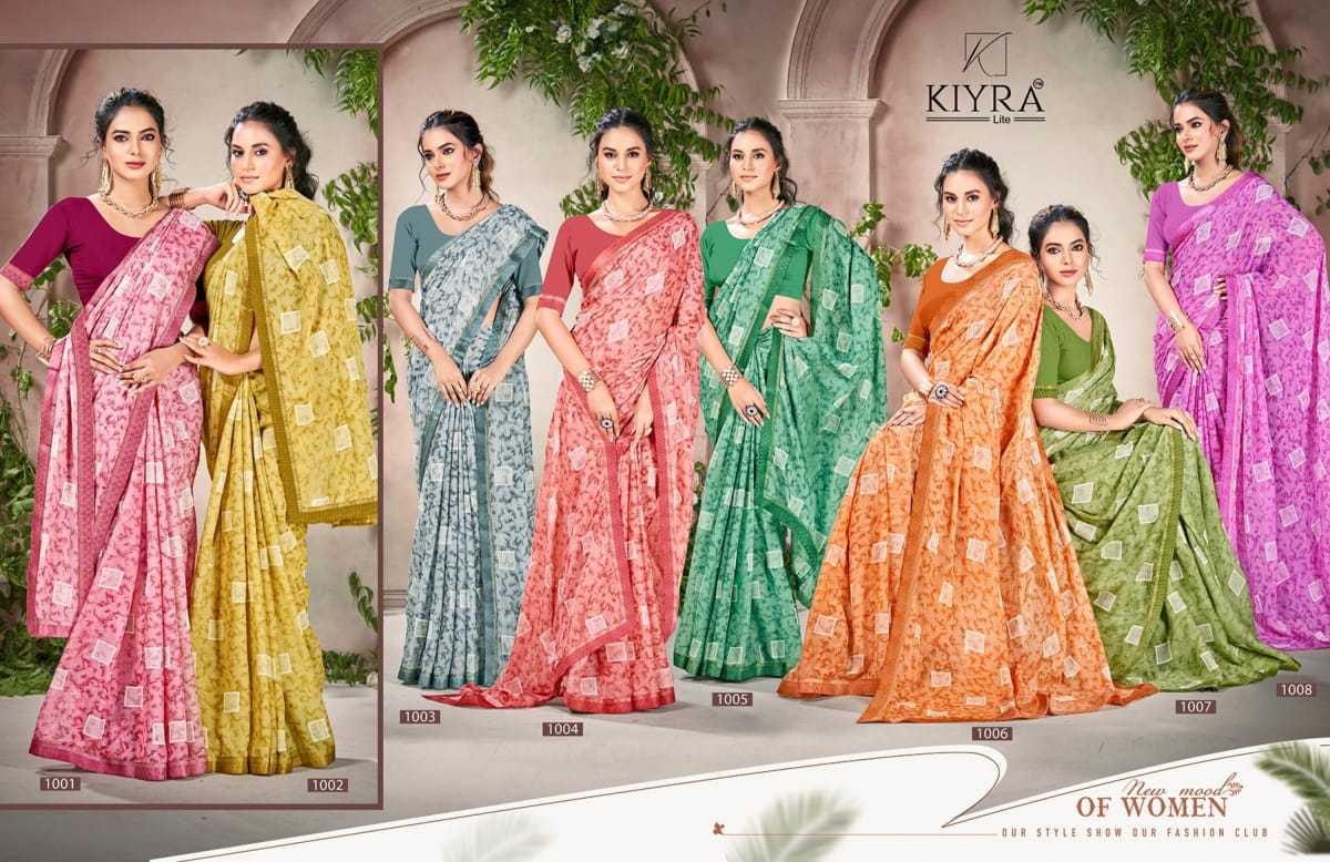 kimora by kiyra sharmili pretty look print saree collection