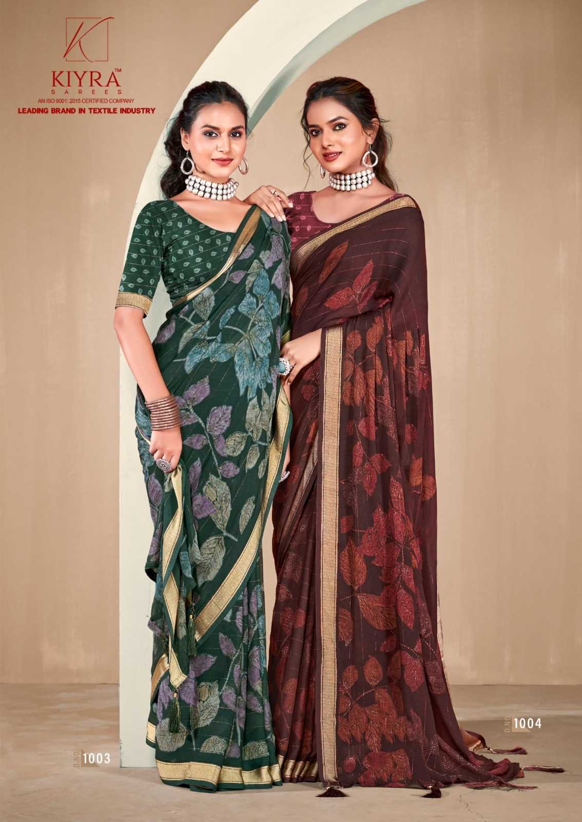 kiyra cosmos vol 2 comfortable dull moss women saree