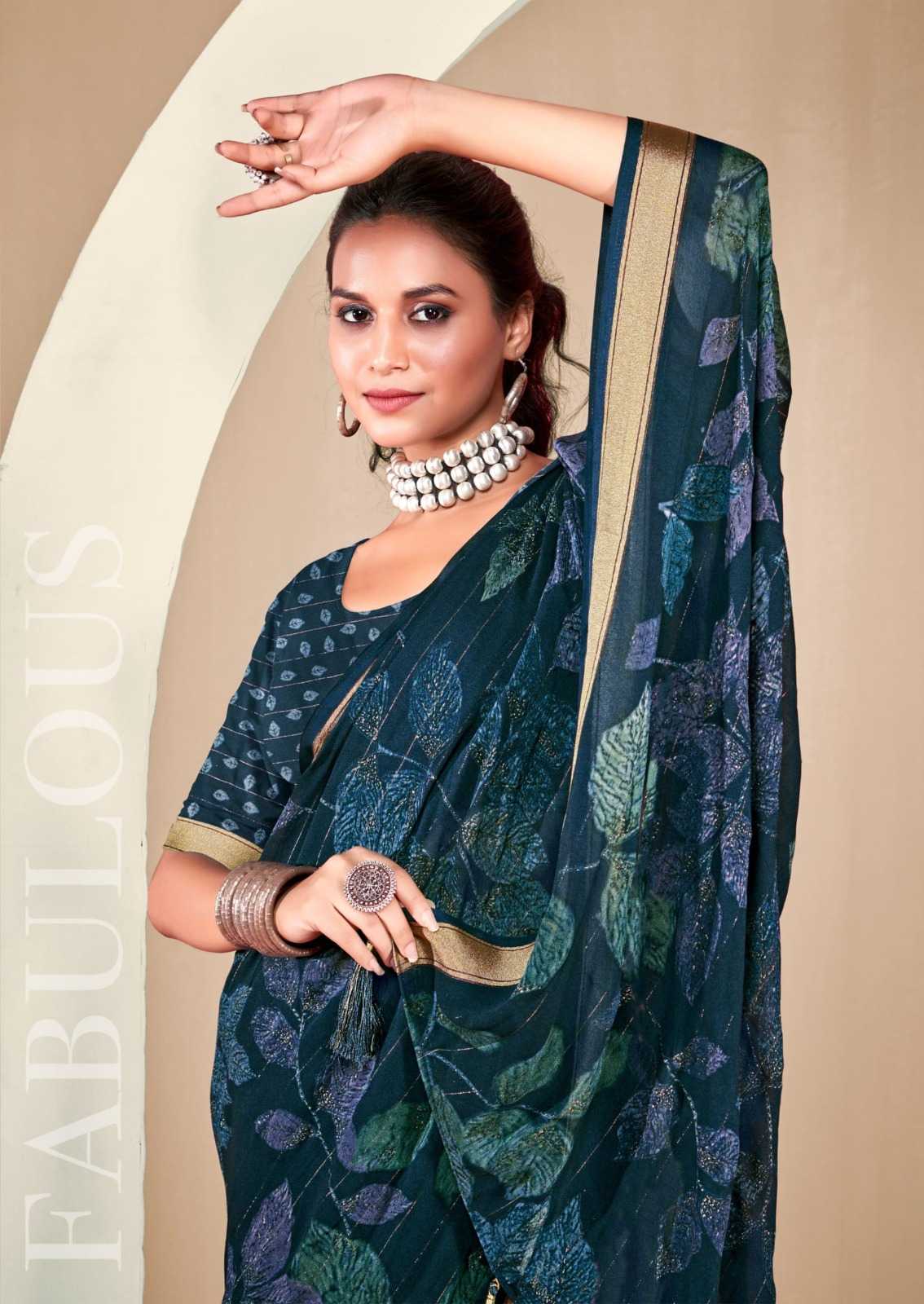 kiyra cosmos vol 2 comfortable dull moss women saree