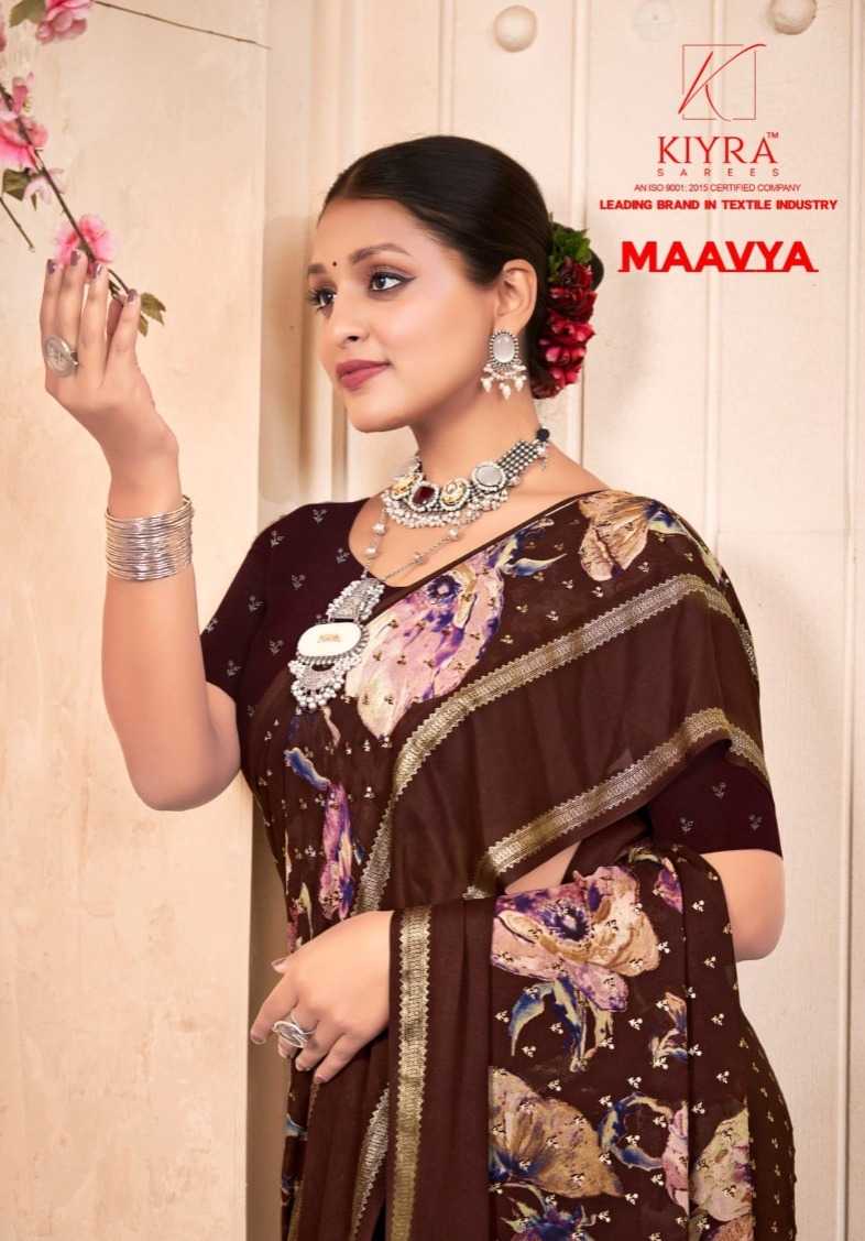 maavya by kiyra comfy wear foil print saree for women