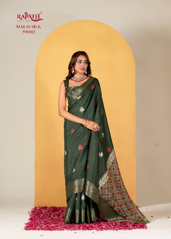 rajpath chocolate dola silk with foil print saree for women