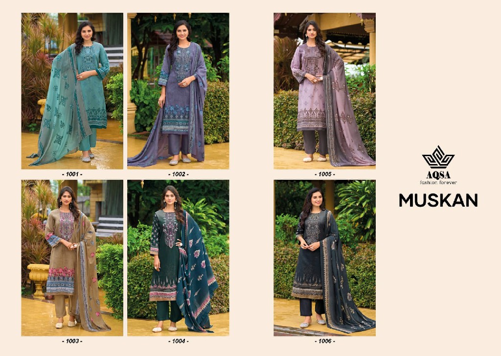 muskan by aqsa fashion cambric cotton modern pakistani salwar kameez