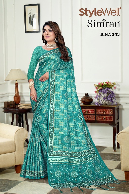 Stylewell Simran Wholesale Digital Print On Kia Butti Ethnic Sarees