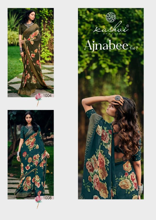 KASHVI CREATION AJNABEE VOL 7 BEAUTIFUL WEAR SAREE COLLECTION