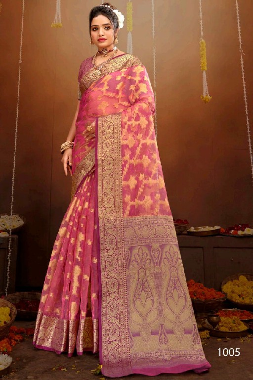 Saroj Orchid Silk Vol-3 Wholesale Tissue Organza Sarees