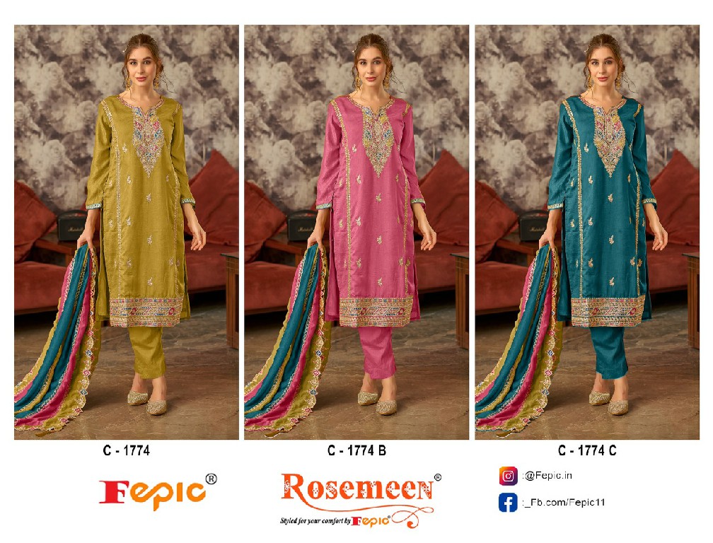 Fepic Rosemeen C-1774 Wholesale Indian Pakistani Salwar Suits