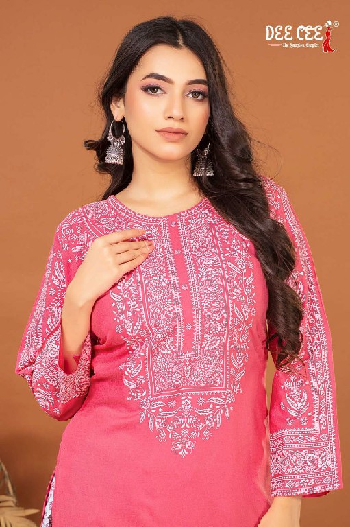 Dee Cee Jayashree Wholesale Reyon Plain Kurti With Skirt