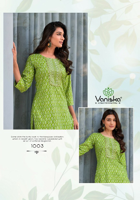 Vaniska Charming Vol-1 Wholesale Heavy Reyon Foil Print Long Kurtis