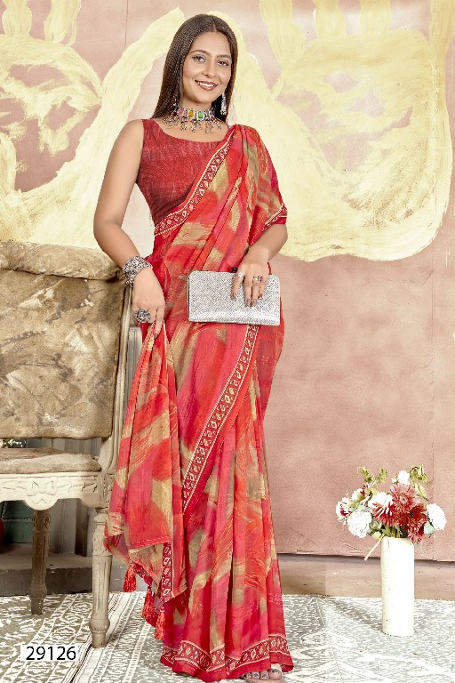 eesha vol 6 by vallabhi prints pretty look georgette print saree