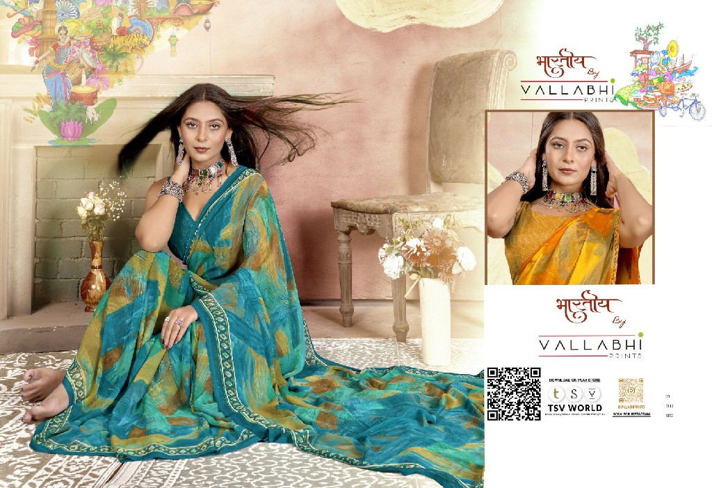 eesha vol 6 by vallabhi prints pretty look georgette print saree