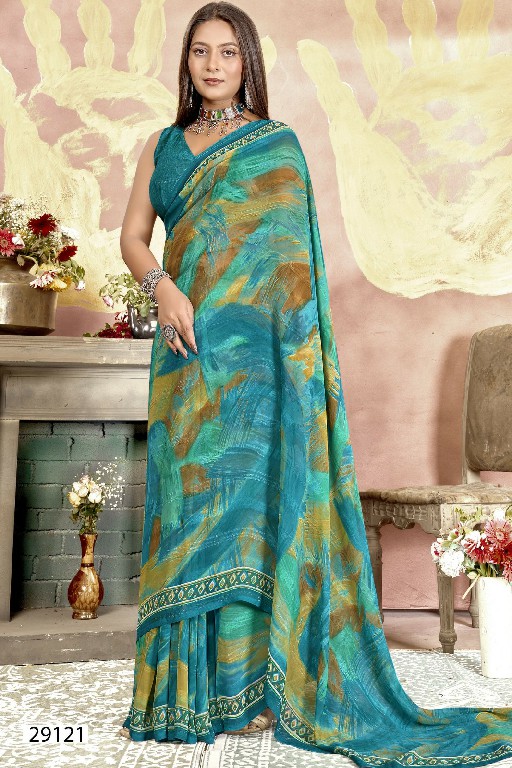 eesha vol 6 by vallabhi prints pretty look georgette print saree