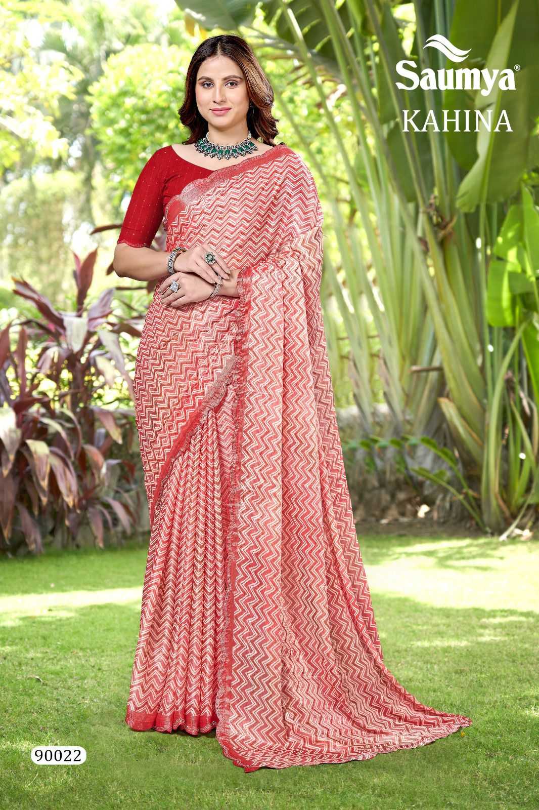 saumya kahina beautiful chiffon brasso saree online