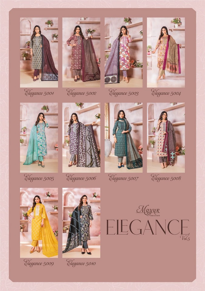 Mayur Elegance Vol-5 Wholesale Pure Cotton Printed Dress Material