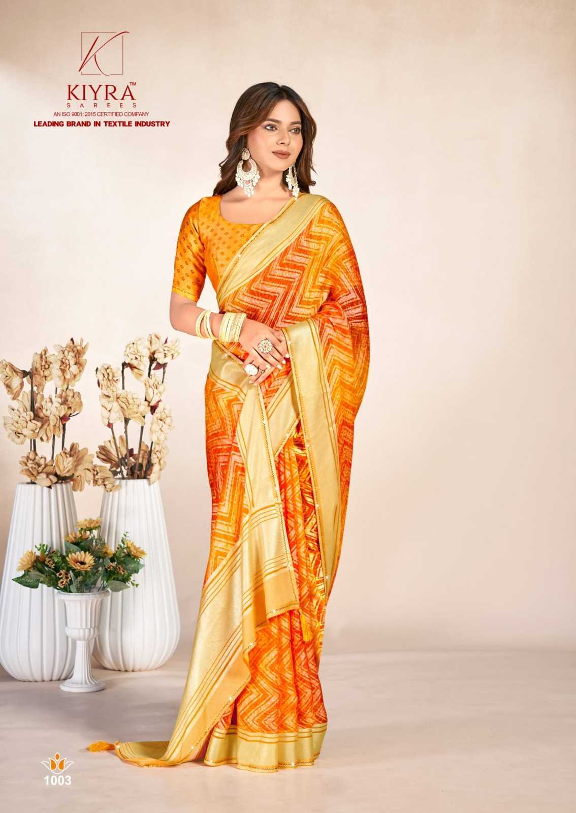 kiyra saree pikaso siroski work brasso saree collection