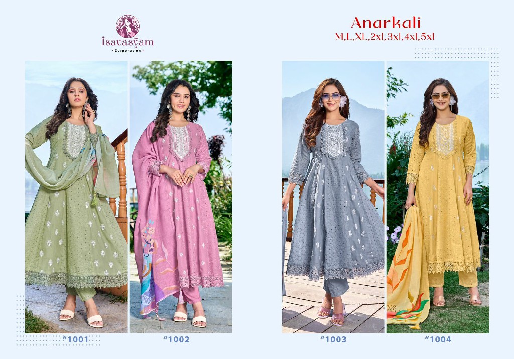 Isavasyam Anarkali Vol-1 Wholesale Anarkali Kurtis With Pant And Dupatta