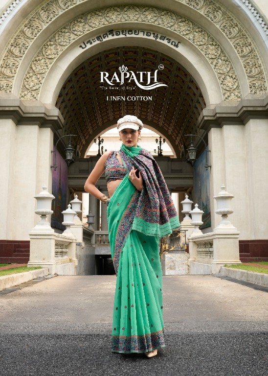 Rajpath Prajanya Wholesale Soft Linen Cotton With Minakri Work Festive Sarees