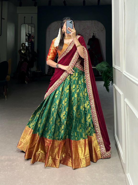 Aawiya 2034 Wholesale Jacquard Silk Lehenga Choli