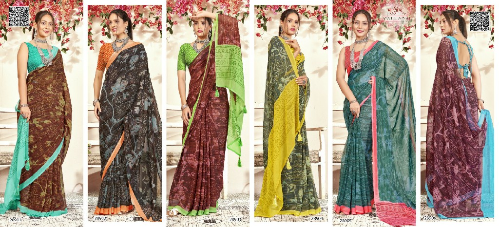 Vallabhi Manasvi Vol-6 Wholesale Georgette Fabrics Ethnic Indian Sarees