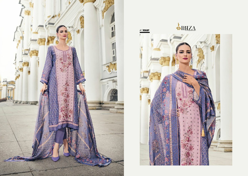 Ibiza Iznik Vol-4 Wholesale Pure Simar Muslin With Handwork Salwar Suits