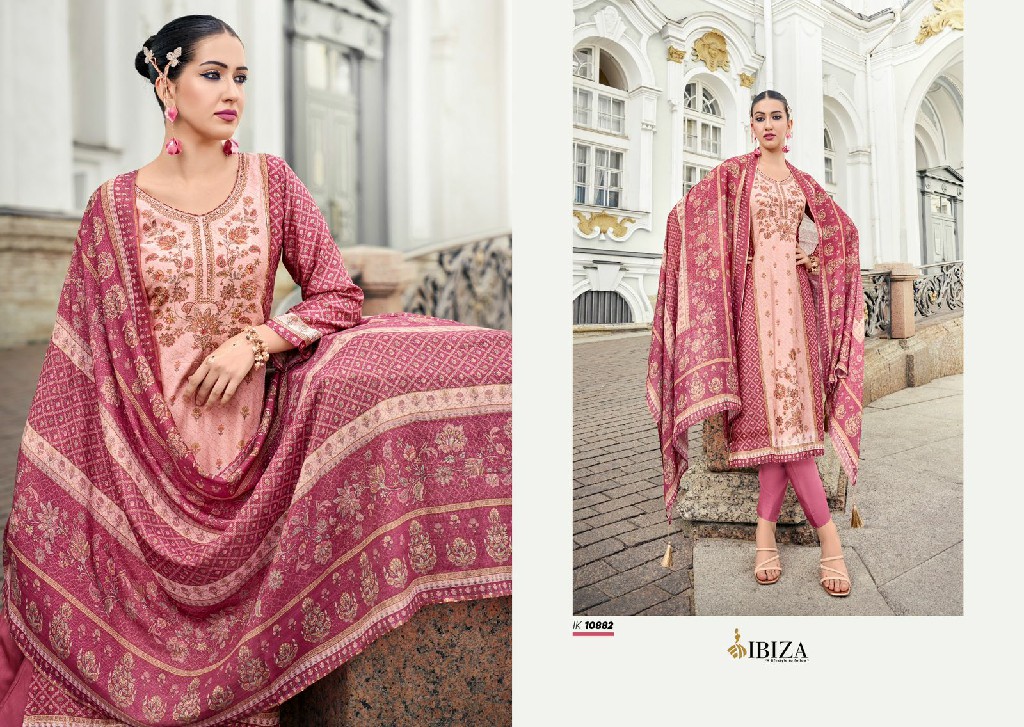 Ibiza Iznik Vol-4 Wholesale Pure Simar Muslin With Handwork Salwar Suits