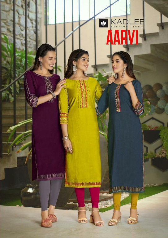 Kadlee Aarvi Wholesale Viscose Weaving Long Kurtis