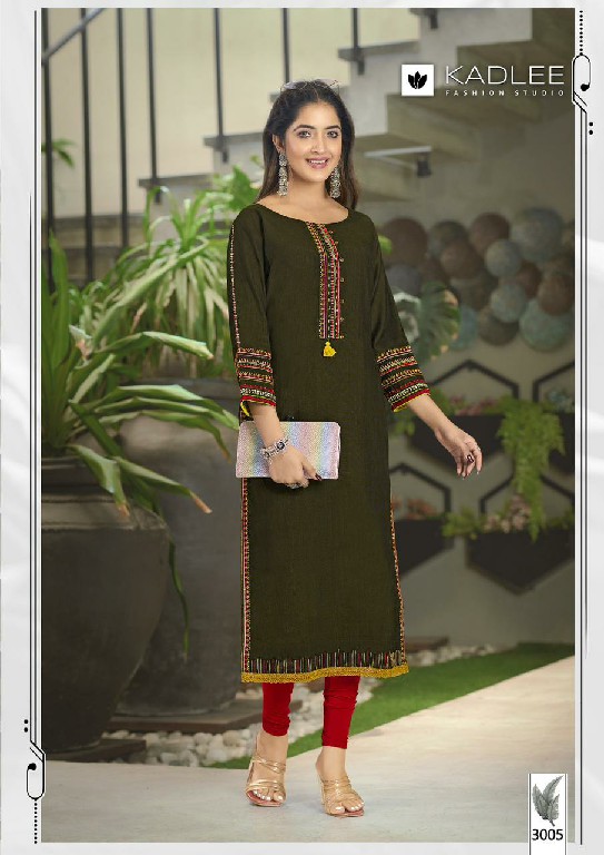 Kadlee Aarvi Wholesale Viscose Weaving Long Kurtis