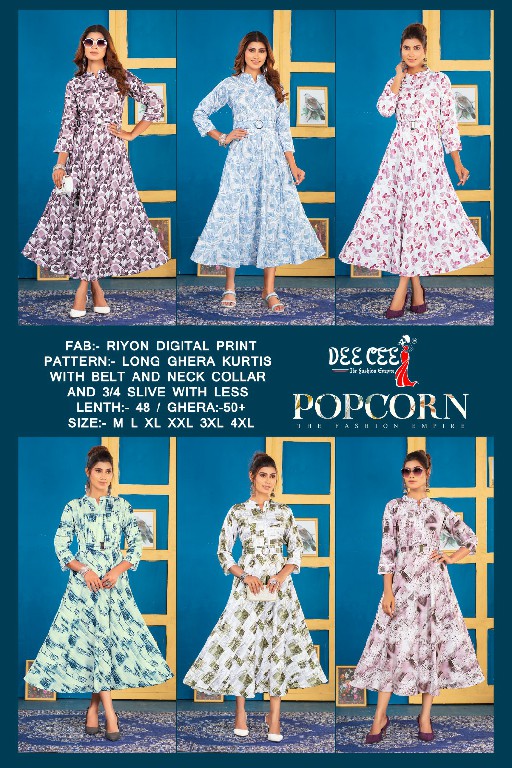 Dee Cee Popcorn Wholesale Long Ghera Kurtis