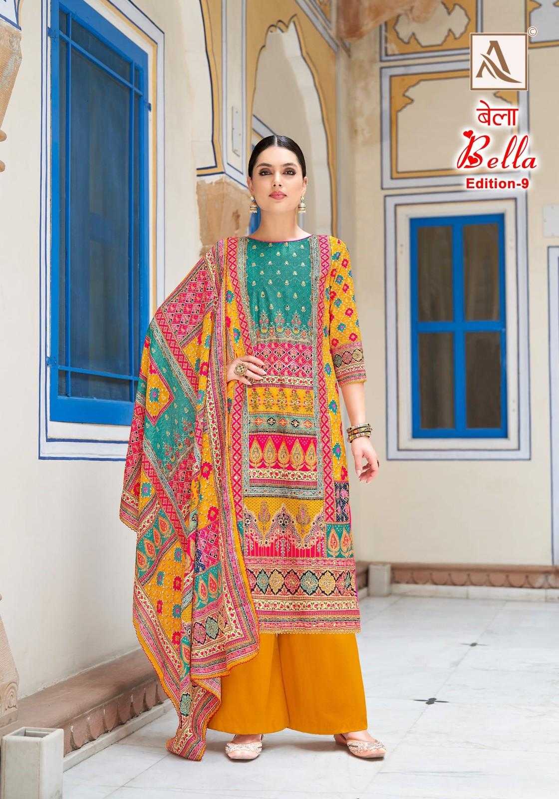 bella vol 9 by alok muslin modern pakistani dress material