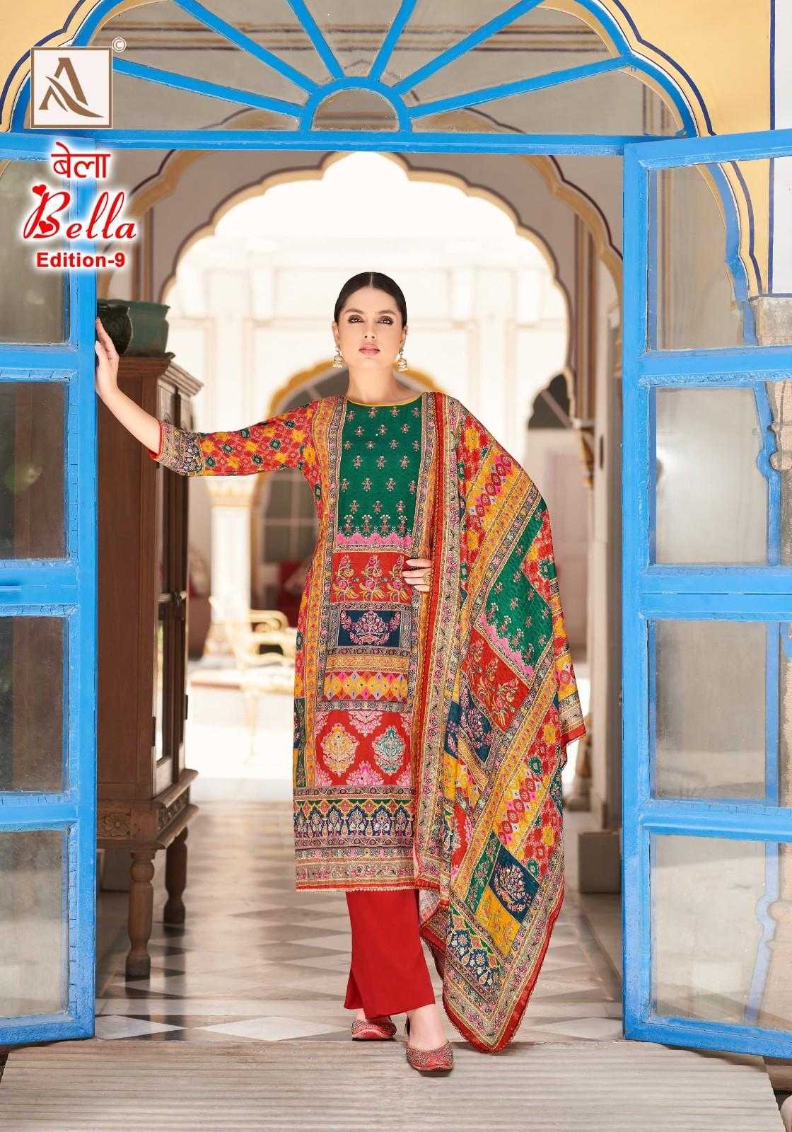 bella vol 9 by alok muslin modern pakistani dress material