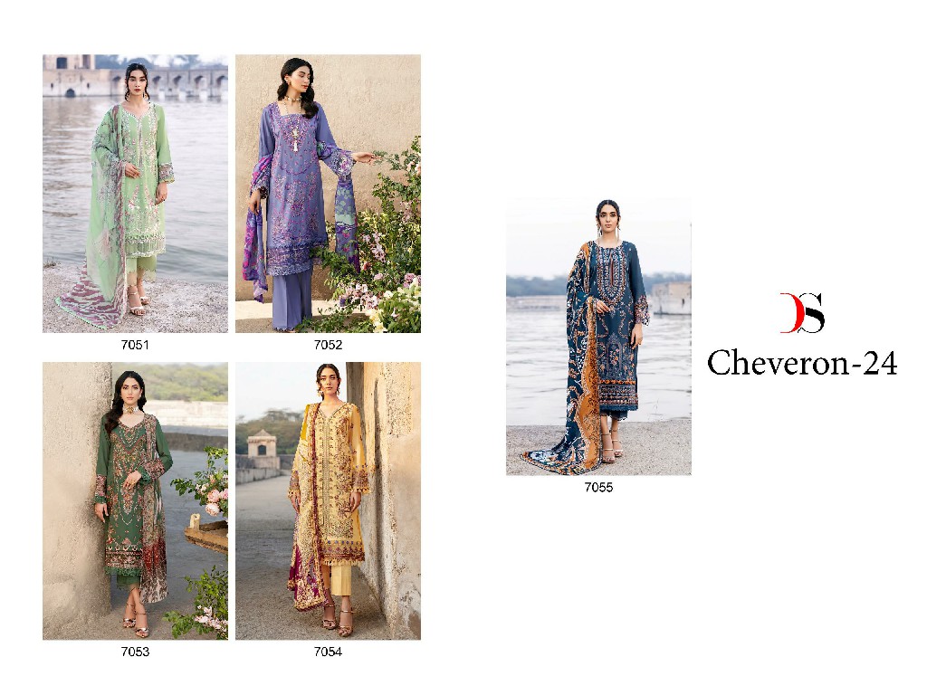 cheveron 24 by deepsy suits cotton stylish pakistani 3pcs dress