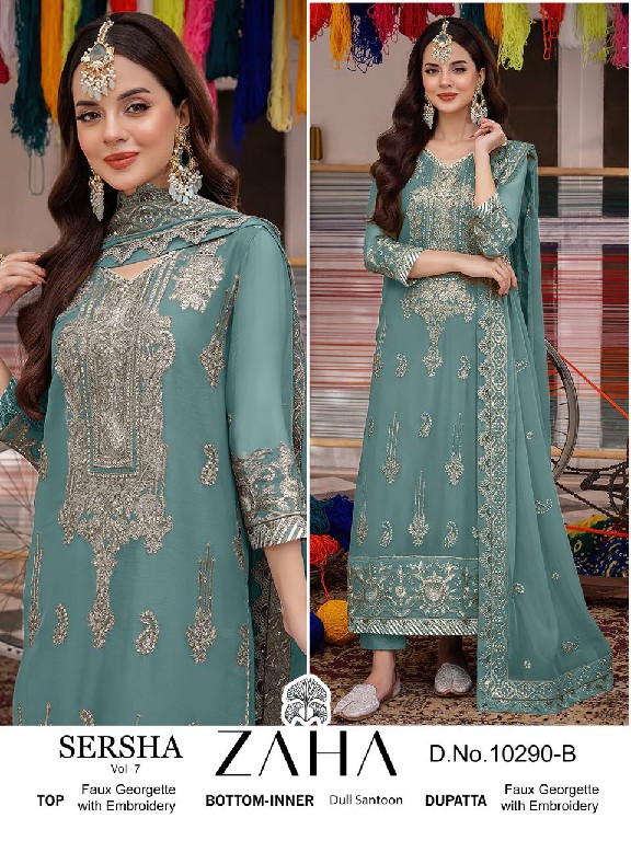 zaha sersha vol 7 georgette modern pakistani salwar kameez material