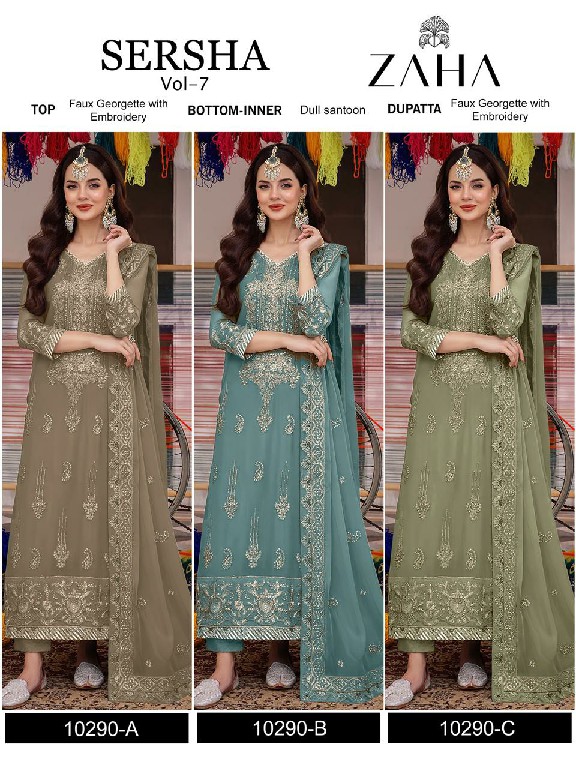 zaha sersha vol 7 georgette modern pakistani salwar kameez material