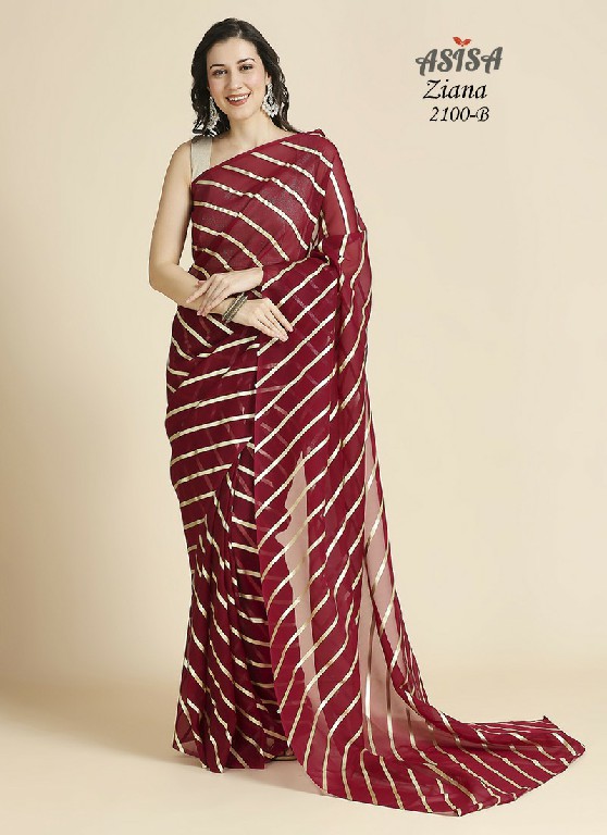 Asisa Ziana Wholesale Organza Chiffon Saree With Simmer Blouse