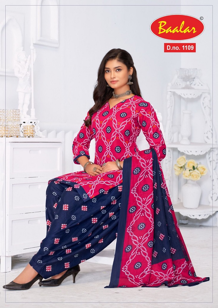 Baalar Bandhni Patiyala Wholesale Pure Cotton Patiyala Dress Material